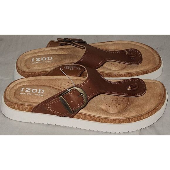 Izod Ladies' Charcy Strap Sandal Brown Size 6 M - Picture 2 of 6